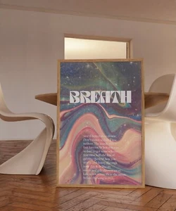Breath Retro Gradient Wall Art poster Choose your Size - Picture 1 of 2