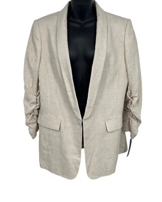 Chaqueta Blazer Tahari Arthur S. Levine Mujer Lino Talla 16 Natural Claro Nueva con Etiquetas Nueva Foto 1 de 4