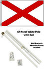 3x5 St. Patrick's Cross Flag White Pole Kit Gold Ball Top 3'x5'