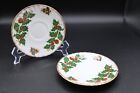 Lot Queens Yuletide Rosina 2 saucers w/Scalloped gold Edge & Lovely Nut Dish 5"