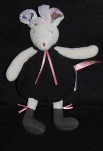 Doudou plat souris MOULIN ROTY il était une fois.hochet grelot 22 Cm TTBE - Picture 1 of 2