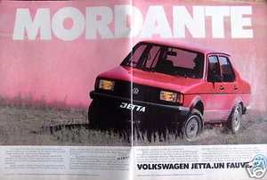 PUBLICITÉ DE PRESSE 1981 VOLKSWAGEN JETTA UN FAUVE MORDANTE - Imagen 1 de 1