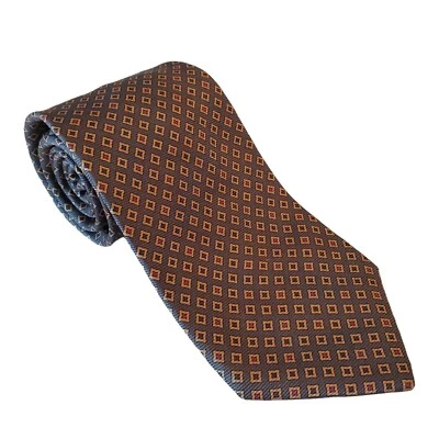 Gravata masculina Brooks Brothers Makers 100% seda verde com diamantes dourados feita à mão - Imagem 1 de 4