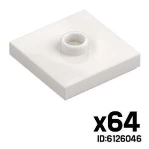 LEGO X64 PLATE 2X2 W 1 KNOB WHITE COLOR 6126046 23893 87580 - Picture 1 of 1