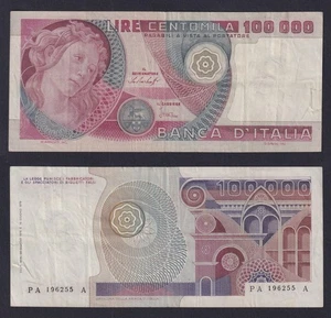 Banconota Italia 100000 lire Botticelli 1978 P.-108a BB/VF - Picture 1 of 1