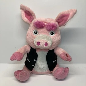 2014 Gemmy animiertes Plüsch singendes tanzendes rosa Schwein singt WILDES DING Augenbrauen bewegen - Bild 1 von 9