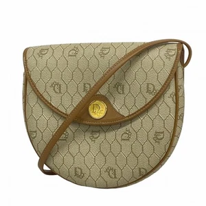 Christian Dior 5dc4820 Christian Shoulder Bag Honeycomb PVC Beige Gold - Picture 1 of 13