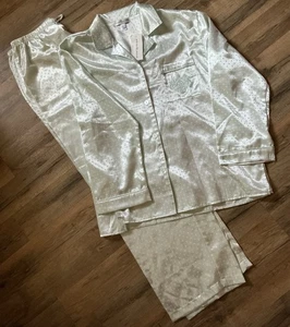 Miss Elaine para mujer 2 piezas Conjunto de pijama largo cuello satinado como nuevo talla mediana nuevo con etiquetas - Imagen 1 de 11
