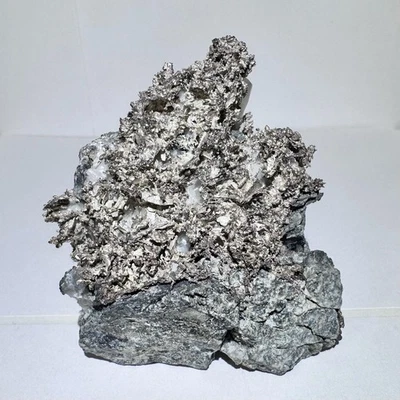 Rare 2.9” Genuine Native Silver on Calcite 329g Crystal Bouismas Mine, Morocco - Image 1 of 4