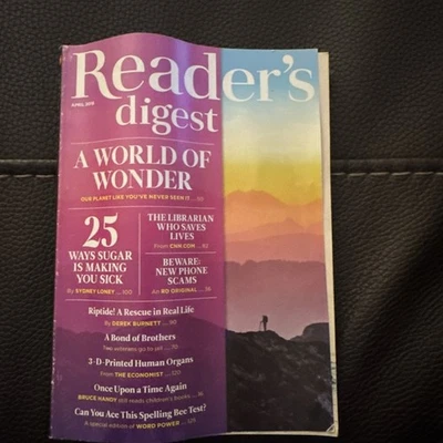 Reader's Digest Magazine (April 2018) A World of Wonder LARGE PRINT - Image 1 of 3