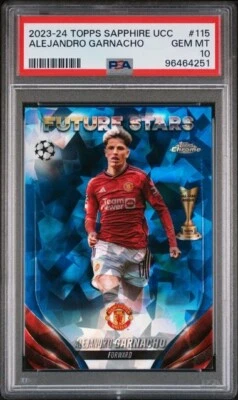 ALEJANDRO GARNACHO * PSA 10 * 2032-24 TOPPS ZAFIRO UCC ROOKIE CUP #115 CHELSEA Foto 1 de 4