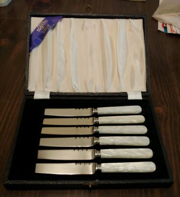 Viners LTD. de Sheffield Inglaterra - El difunto rey Jorge V - Juego de 6 cuchillos - 7 1/4” Foto 1 de 4