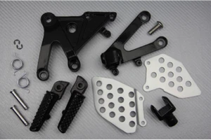 Black Front Foot rests Brackets & Pegs HONDA CBR 600 RR 600RR PC37 2005-2006 - Picture 1 of 3