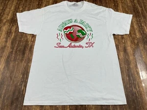 VTG San Antonio, TX “Always a Party” Men’s White T-Shirt - Large - Picture 1 of 2