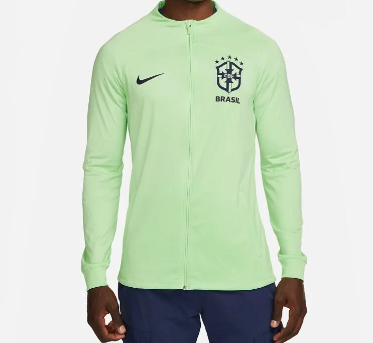 Brazil Nike Dri-FIT Knit Soccer Track Jacket Mens Slim Fit 2XL Green DX1950-390