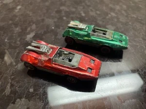 Hot Wheels Vintage Redline Peeping Bomb 1969 USA Red & Green Lot Of 2 - Picture 1 of 13