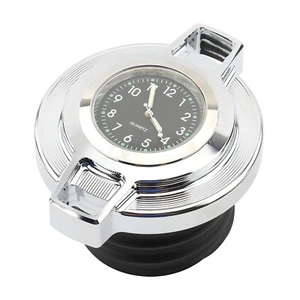 Fuel Gas Tank Oil Cap Cover W/ Clock Black For Harley Sportster 883 Softail Dyna - Picture 1 of 10
