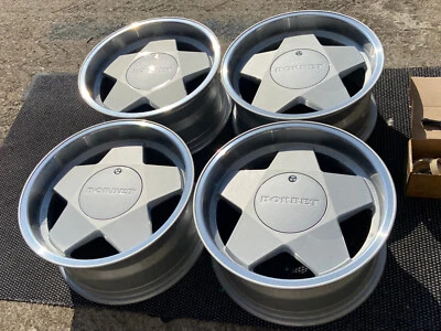 4x New Retro Wheels 7.5x16 4x100 VW Golf 1 2 3 Passat 35i BMW E30 BORBET A - USA - Image 1 of 4