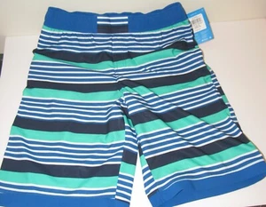 Columbia Boys Swim Trunks XL 18 Blue Green Stripes Youth Shorts Swimsuit NEW - Picture 1 of 3