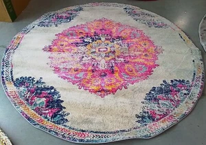 IVORY / FUCHSIA 6'-7" x 6'-7" Back Stain, Reduced Price 1172770359 MAD913A-7R - Picture 1 of 4