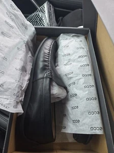 New! ECCO Mens Classic Moc 2.0 Slip on Driving Style Loafer Black Leather11-11.5 - Picture 1 of 6
