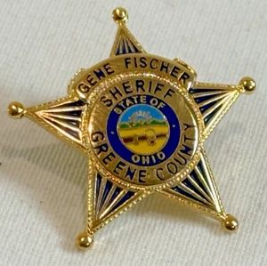 Sheriff Gene Fischer Badge Lapel Pin - Greene County Ohio - Picture 1 of 4
