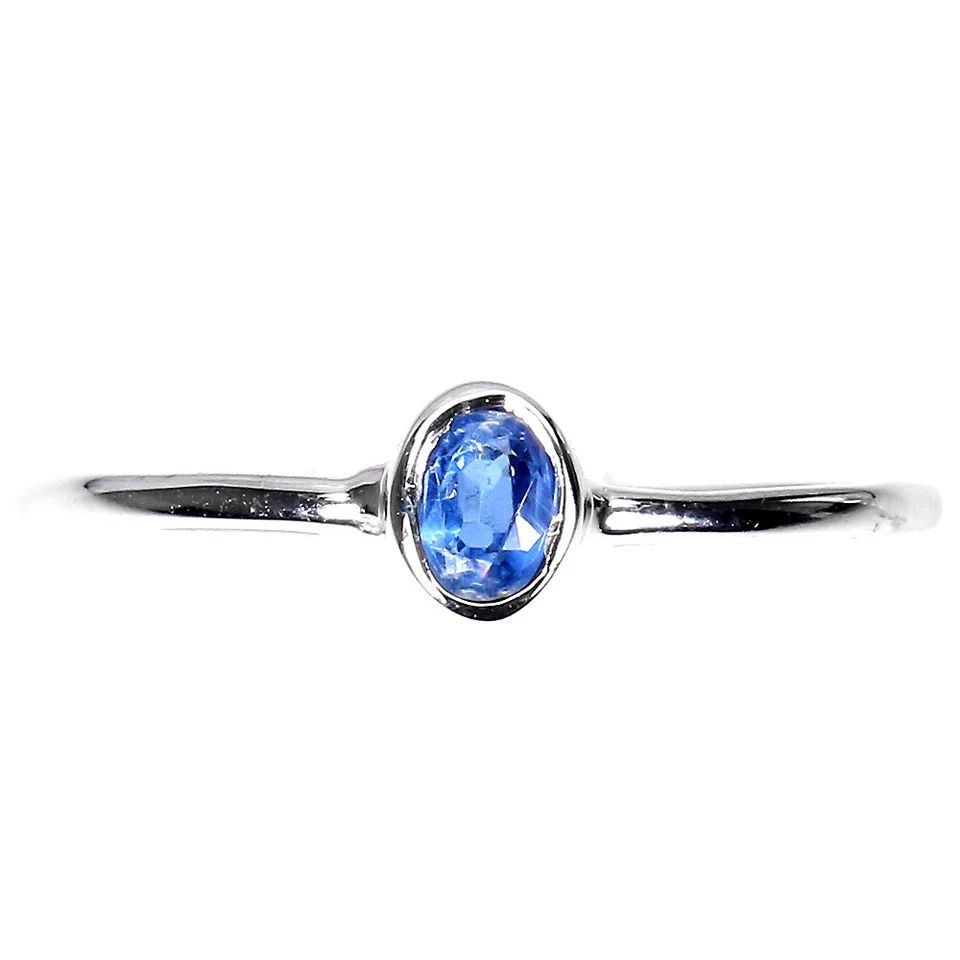 925 Sterling Silver Ring Oval Kyanite 4x3mm Gemstone Jewelry 8.5 - Изображение 1 из 4