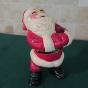 Carnival-ware Chalkware Jolly Santa Candle Holder 7" Tall 30-40's - Picture 1 of 12