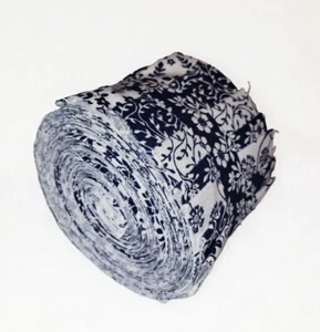 Navy blue & White jelly roll, precut quilt strips, 16 strips 2.5" wide - Picture 1 of 2