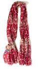 Simply Vera by Vera Wang Oblong Softly Pleated Magenta Red Pink Tan Scarf Wrap