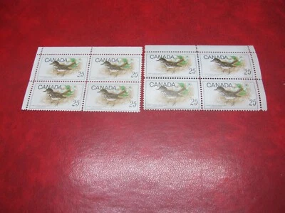 CANADA UNITRADE# 498 25c BIRDS UL, UR BLANK BLOCK MNH - Image 1 of 2