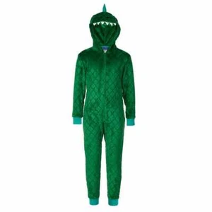 Boys Dinosaur Hoodie One Piece Union Suit Pajamas Dragon Halloween Costume 7 8 M - Picture 1 of 4