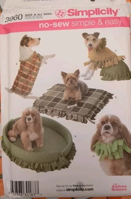 SIMPLICITY easy Sewing Pattern #3960 NO-SEW ACCESSORIES IN THREE SIZES UC/FFC - Image 1 of 4