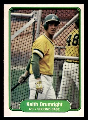 1982 Fleer #89 Keith Drumright Rookie Card Oakland Athletics - Image 1 of 2