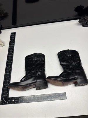 ZAPATOS VINTAGE UNISEX CONJUNTO BOTAS JUSTIN 5 1/2B 3703 CUERO NEGRO 72131 Foto 1 de 4