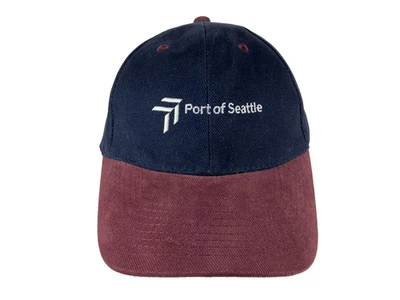 PORT OF SEATTLE Azul Marino/Rojo Algodón TIRADOR GORRA DE BÉISBOL Dock Trabajo Gimnasio Gorra Foto 1 de 4