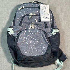 High Sierra Swoop SG Backpack Gray Silver Splatter Hiking Travel Bag Dual Zip - Picture 1 of 8