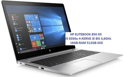 HP EliteBook 850 G5 Intel i5 8350u 16GB 512SSD 15,"6FHD Windows 11 DE-Backlit - Bild 1 von 4