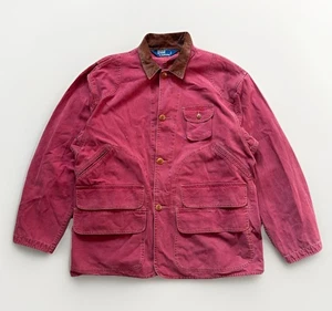 Vintage Polo Ralph Lauren Canvas Field Chore Jacket Red Size M Men Sportsman 90s - Picture 1 of 14