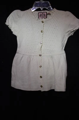 Suéter Top JUICY COUTURE Marfil Manga Corta, Botones Tono Dorado Para Mujer Talla S-B19 Foto 1 de 4