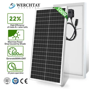 100W Watt Solar Panel 12Volt Mono for Off Grid RV Caravan Boat Shed Trailer Van - Picture 1 of 12