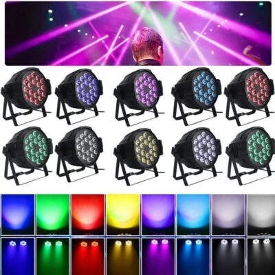 270W Par Can Stage Light 18LED RGBW Beam DMX Disco Strobe DJ Party Show Lighting - Image 1 of 4