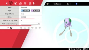 Legitimate 5 Max IV Shiny Tentacool With Hidden Ability Pokemon Sword & Shield - Picture 1 of 4