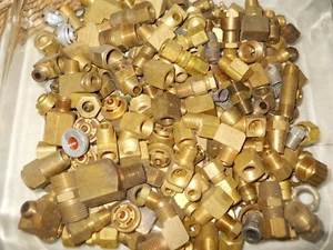 Vintage Brass Plumbing Machinist Robot T Parts Metal Lamp PIPE Fittings Salvage - Picture 1 of 5