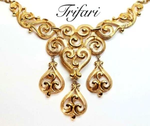 COLLANA ANNI'50 <TRIFARI VERSAILLES>, PENDENTE CM.13x8, LUNGA CM.41: STUPENDA! - Foto 1 di 6