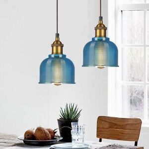 Blue Pendant Light Glass Lights Kitchen Ceiling Lamp Room Chandelier Lighting