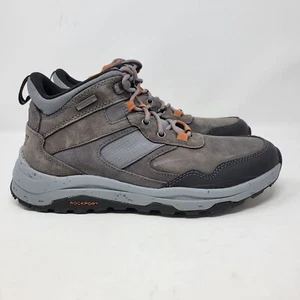 Rockport Mens Hydro Shield Waterproof Hiking Boots Gray 8.5M Rugged Utility - Picture 1 of 12