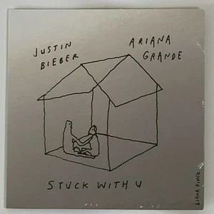 Justin Bieber Ariana Grande Stuck With U 7 inch Limited Vinyl 7" Black Record - Imagen 1 de 2