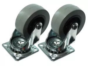 50mm Plate Fix Single Caster Dolly Wheel Heavy Duty Swivel 1 Pair 2 Castors - Picture 1 of 1