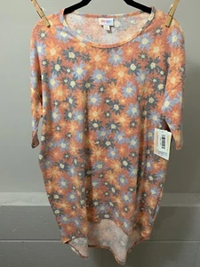 NWT LuLaRoe Irma Shirt XXS - High Low Tunic  - Multicolor Soft Floral - Picture 1 of 4